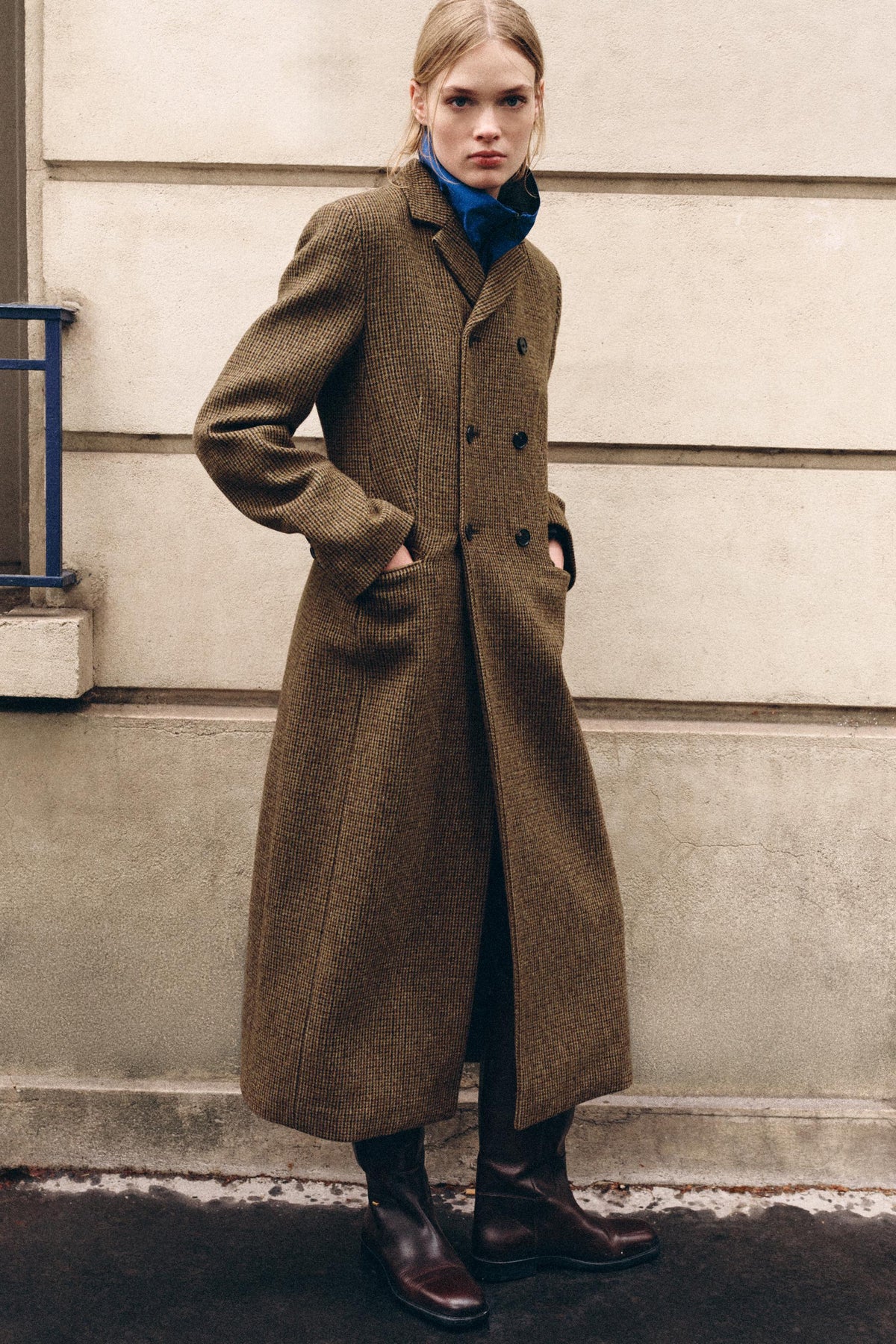 100% Wool Check Coat