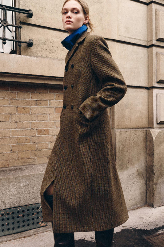 100% Wool Check Coat